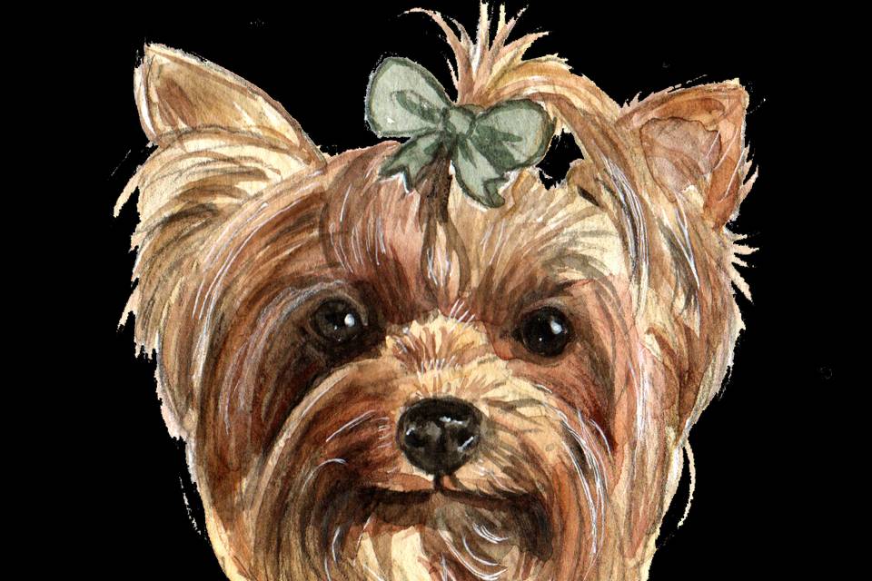 Aquarela de Pet Casamento