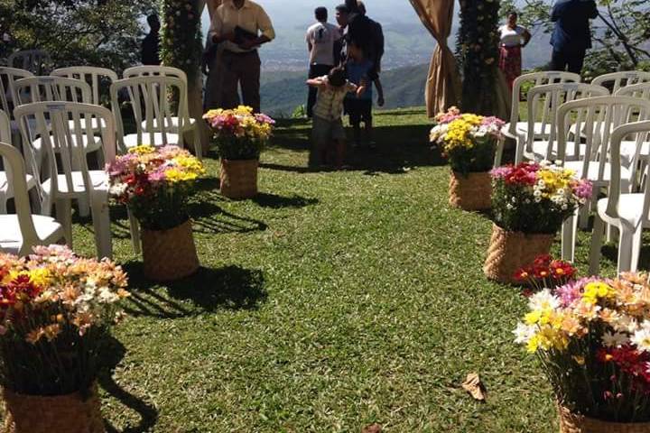 Casamento vista  para montanha