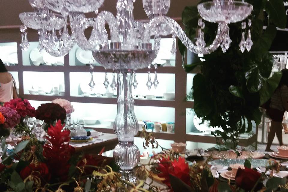 Candelabro de cristal lapidado