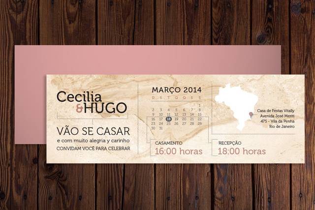 Convites de casamento Mármore