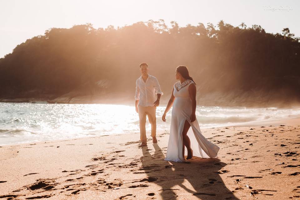 Ensaio pre casamento na praia