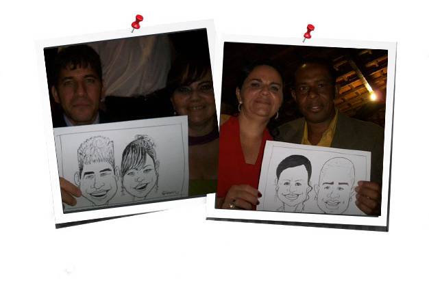 Caricatura em casamento