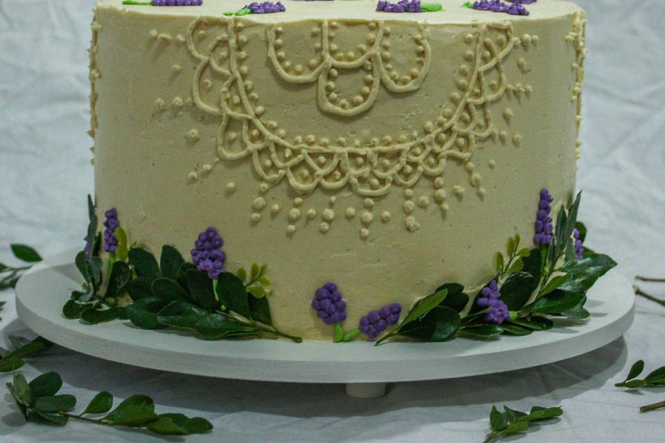 Bolo de casamento de Lavanda