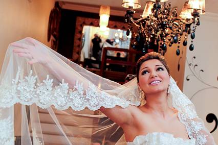 Detalhes do vestido de noiva
