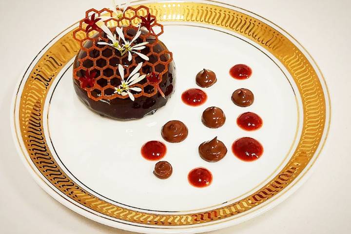 Bavaroise de chocolate com mor