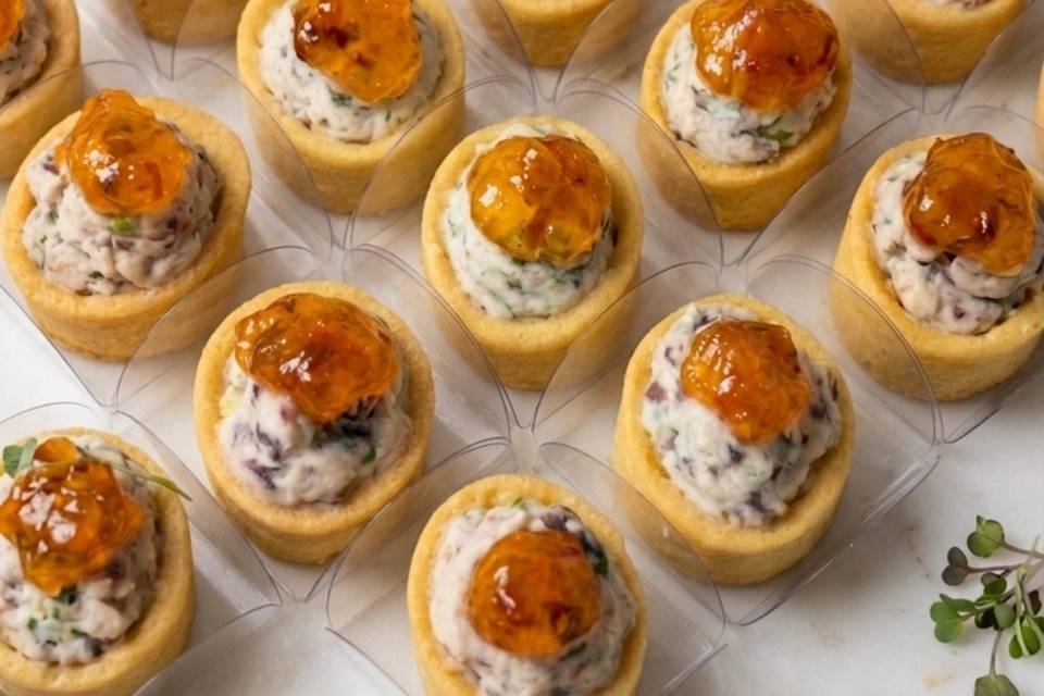 Tarte de queijos com geleia pi