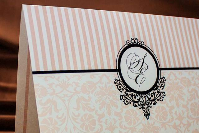 Convite  Bridal Rosa/Preto