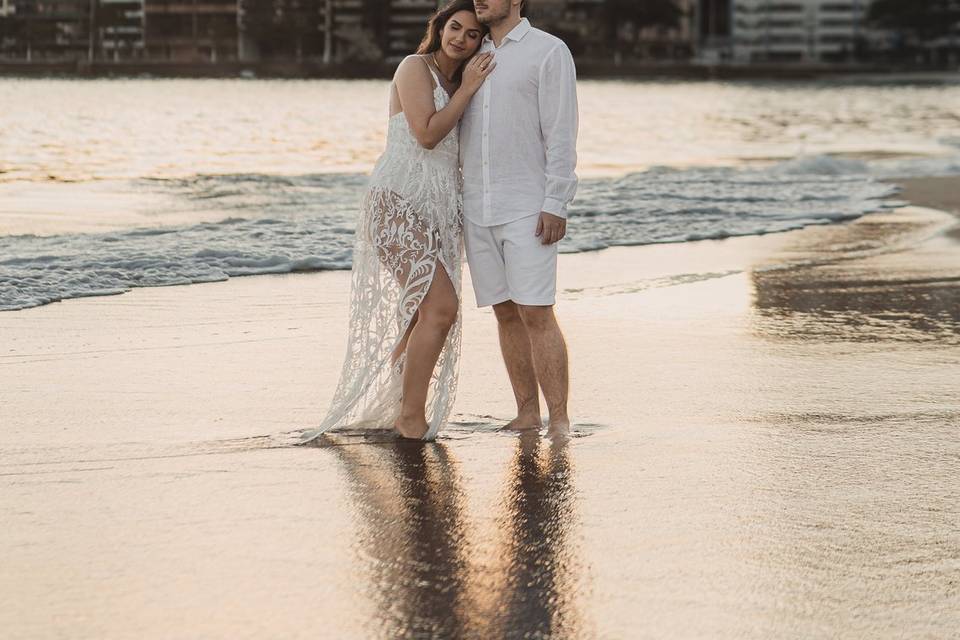 Noivos na praia de Icaraí