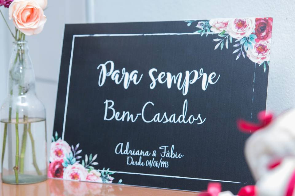 Placa da mesa de bem casados