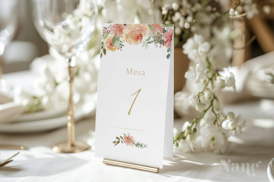 Centro de mesa com menu