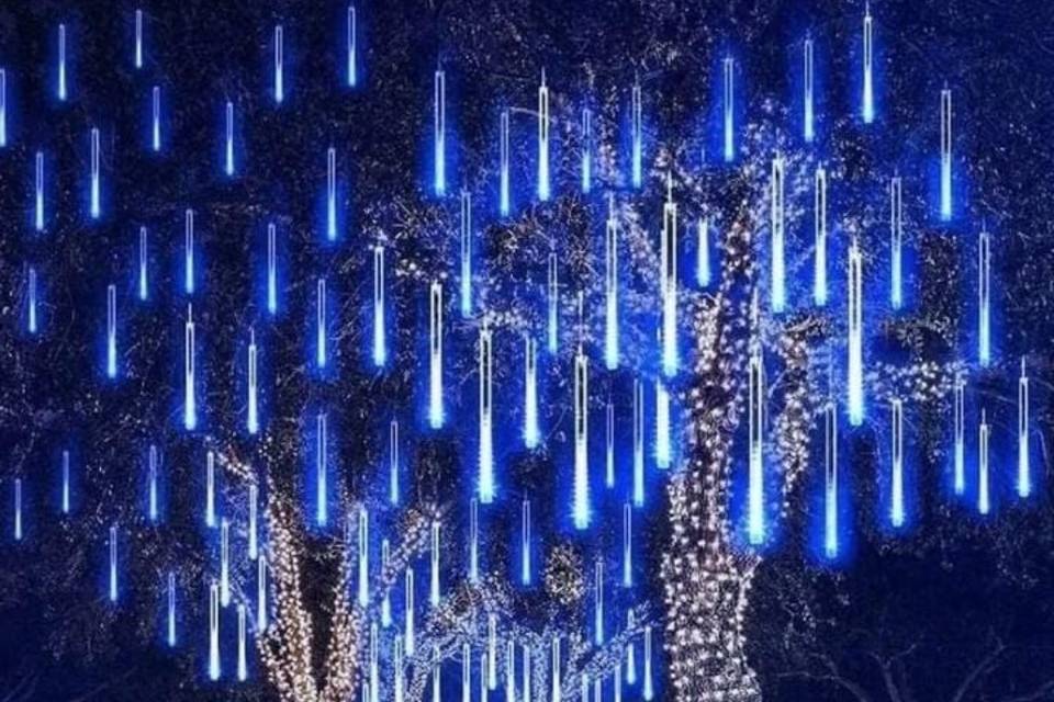 Cascata de LED azul