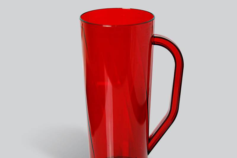 Caneca longo vermelho translucido