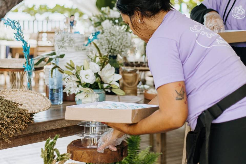 Montagem de mesa Julia e Lucas