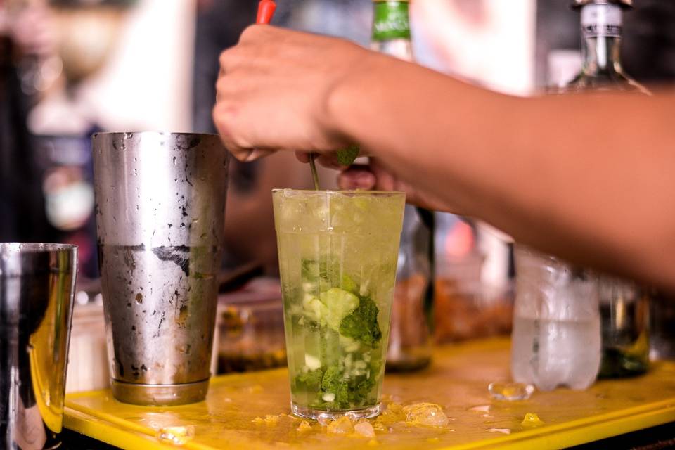 Mojito de maça verde de tarde