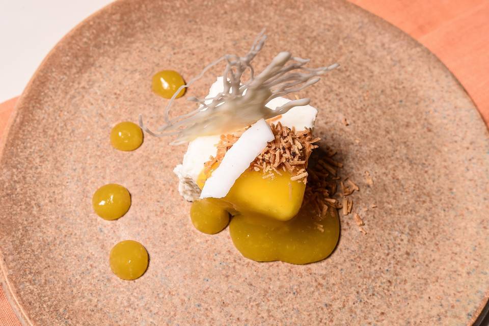 Mousse de Coco com Coulis