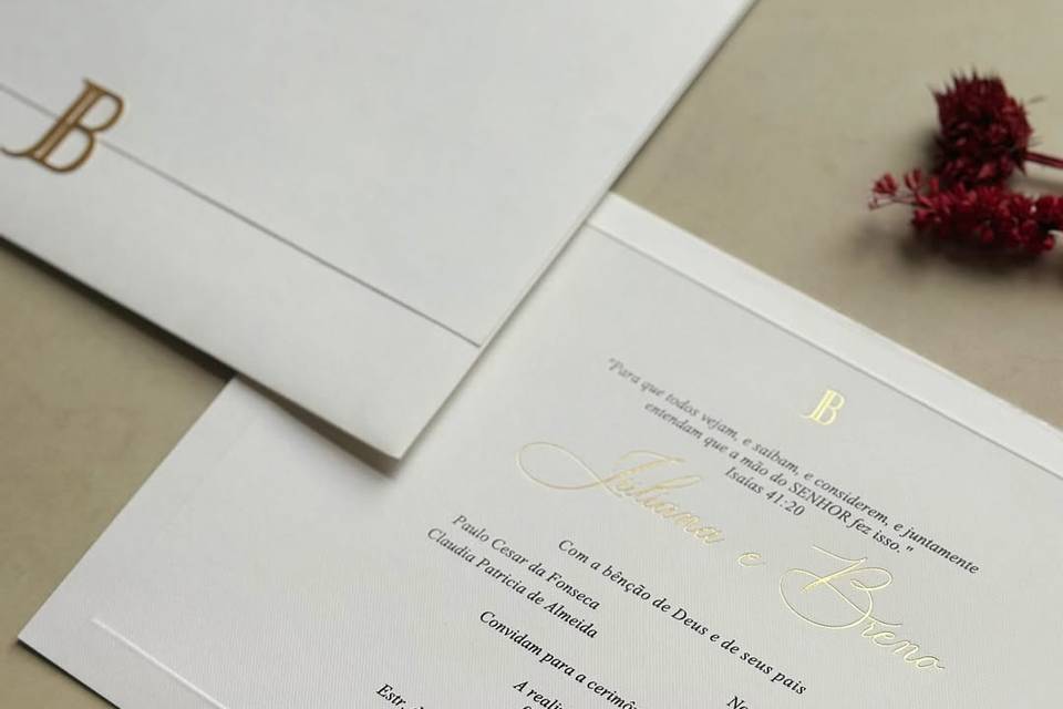 Convite com hot stamping