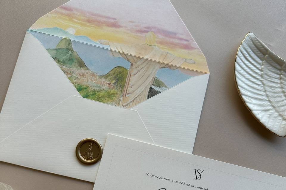 Envelope de bico com lacre