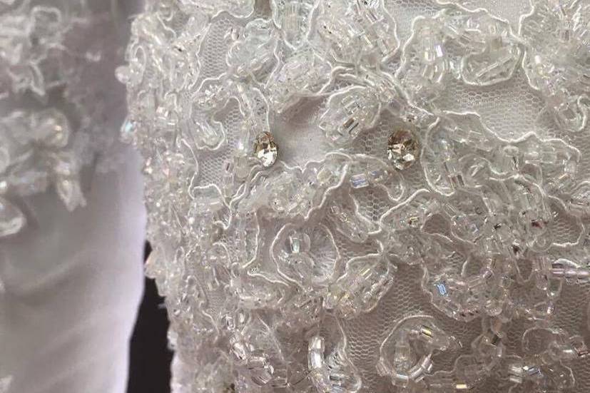 Detalhes vestido de noiva