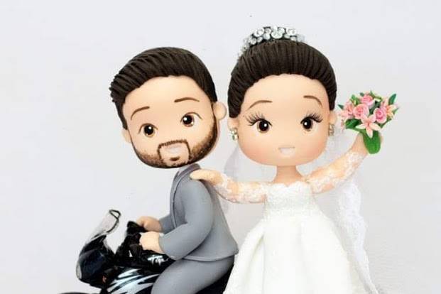 Bonequinhos de casamento desenho