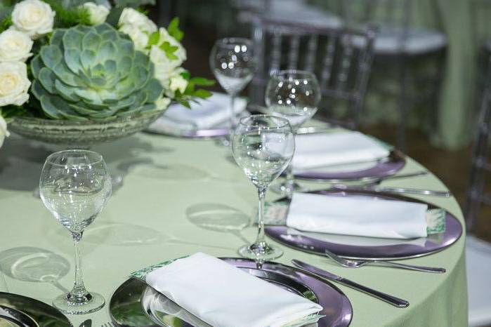 Detalhes mesa dos convidados