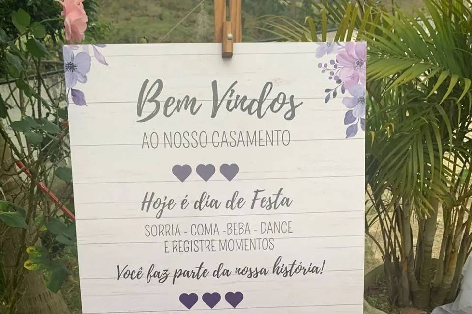 Placa de entrada de casamento