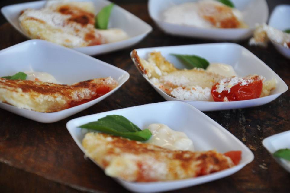 Mini tapioca queijo e tomate