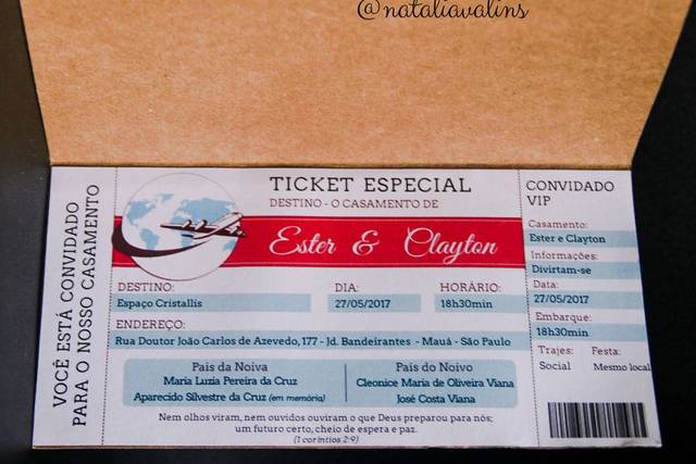 Convite ticket parte interna