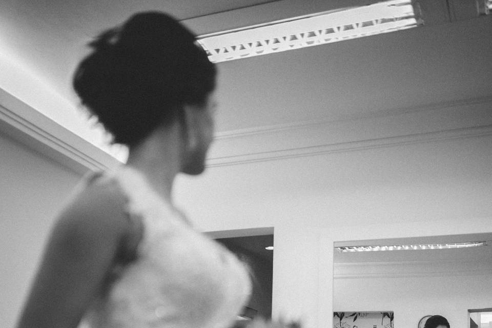 Noiva saindo do making of