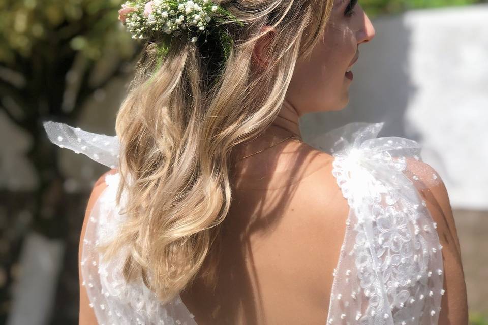 Penteado semi preso trança