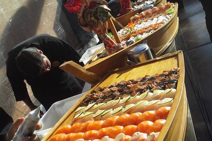 Buffet sushi casamento