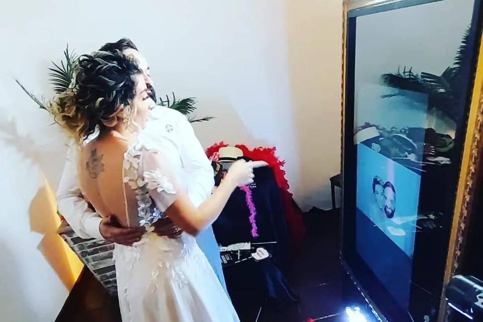 Hora dos noivos no espelho