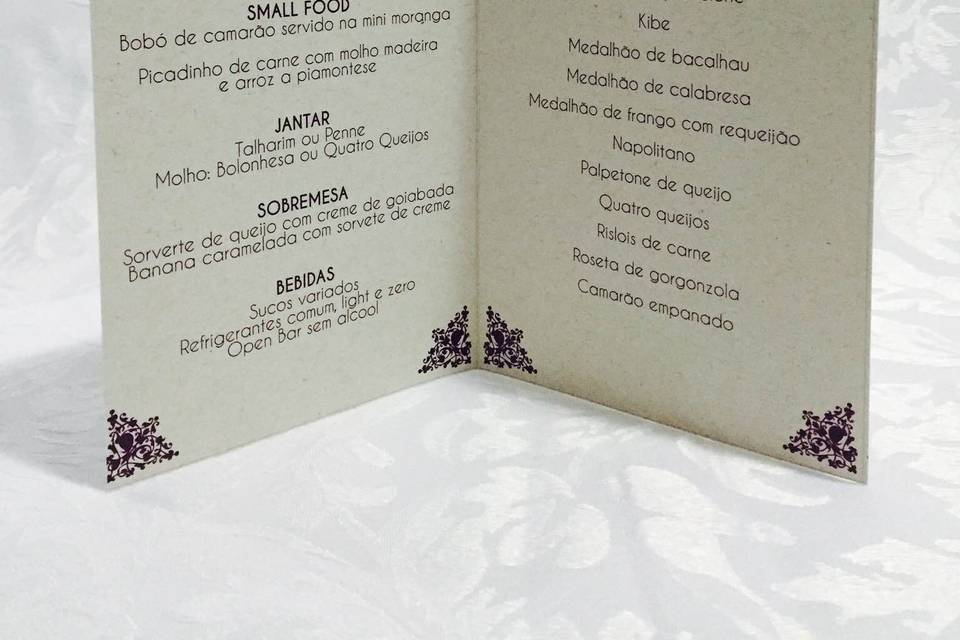 Menu reciclado