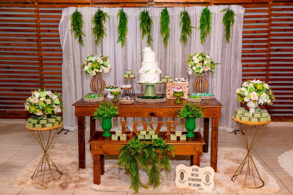 Decoração da mesa principal