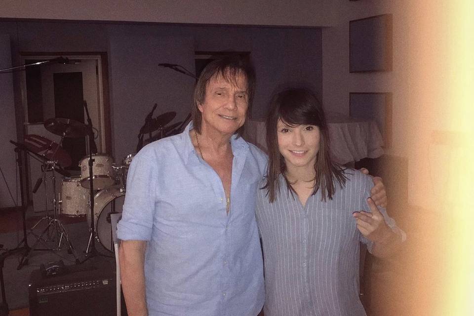 Em studio com Roberto Carlos