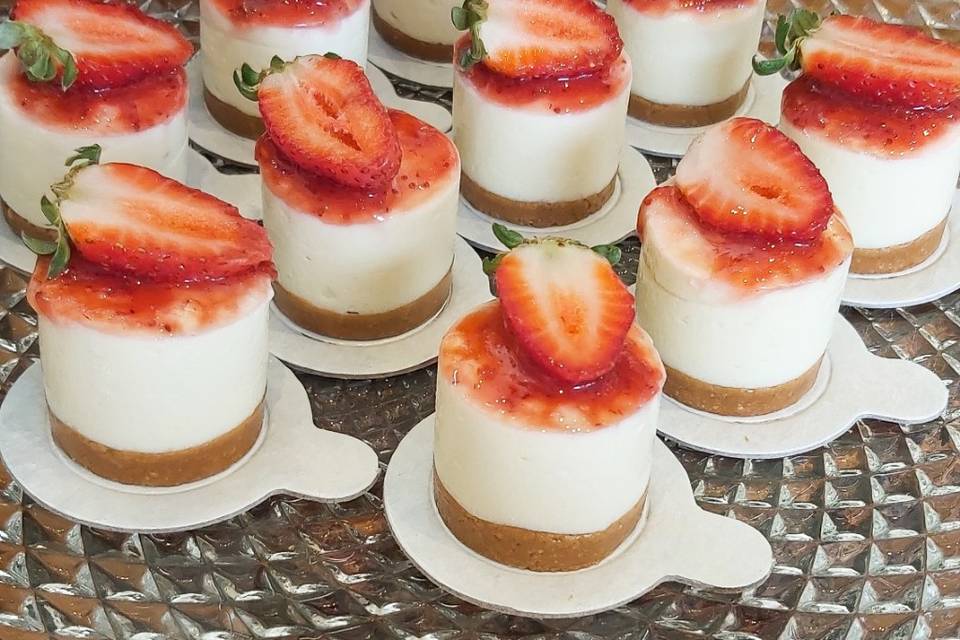 Mini cheesecake de morango