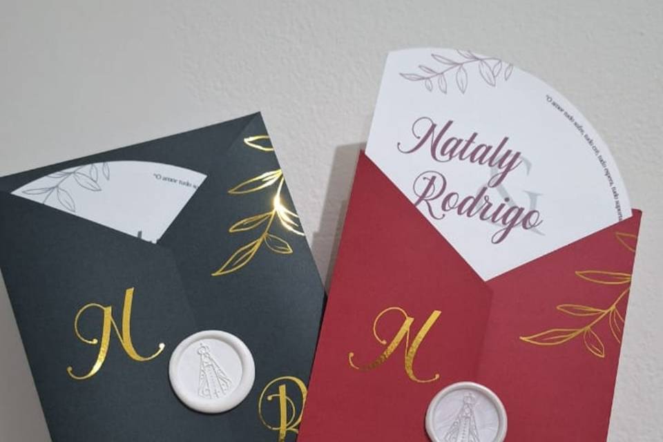 Convite capa V com foil