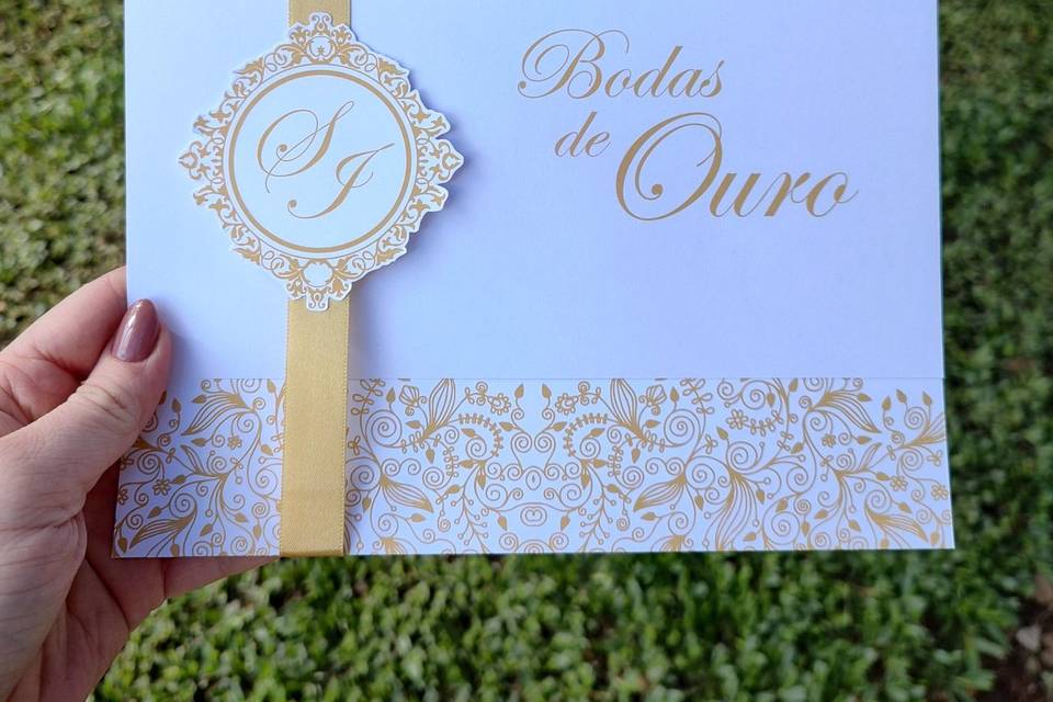 Convite bodas de ouro