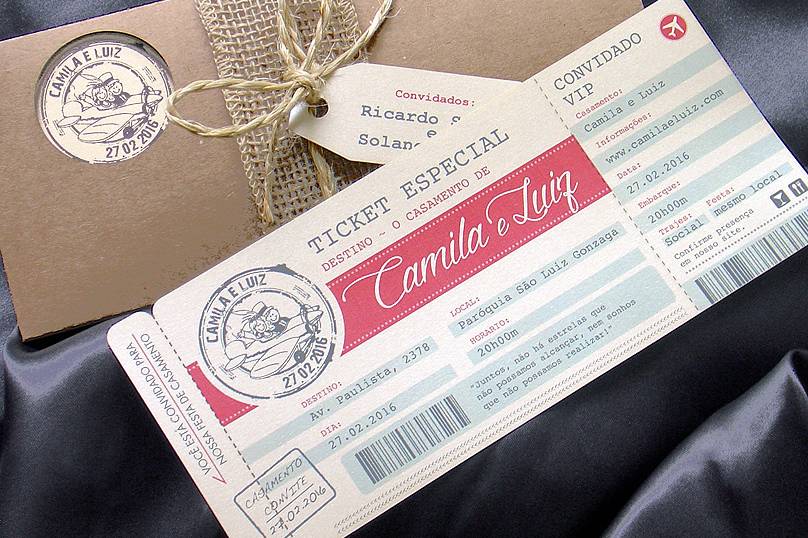 Convite Casamento Passport