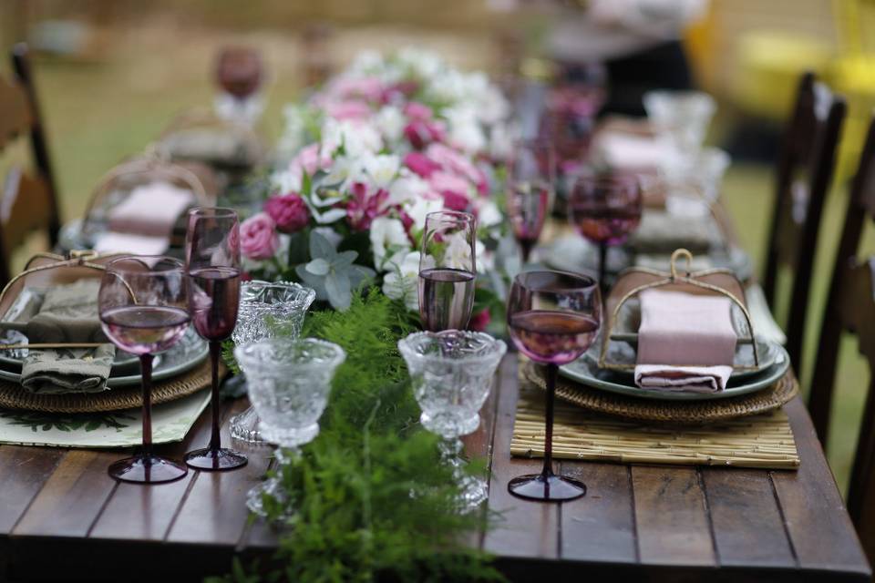 Decoração mesa convidados