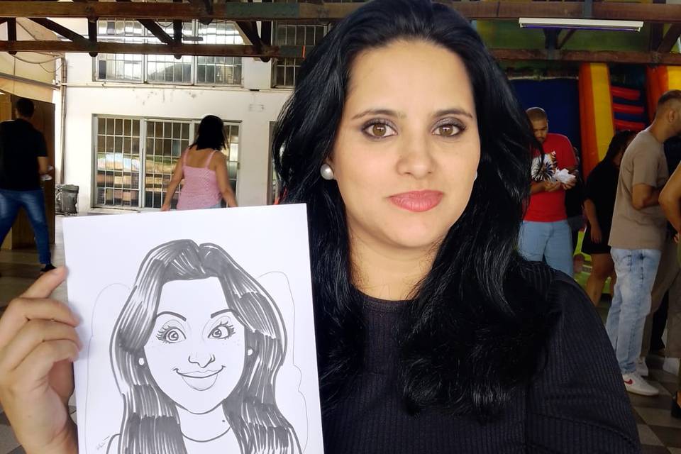 Caricatura ao vivo em papel