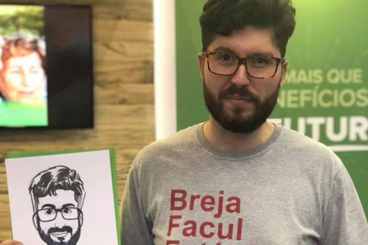 Caricatura ao vivo em papel