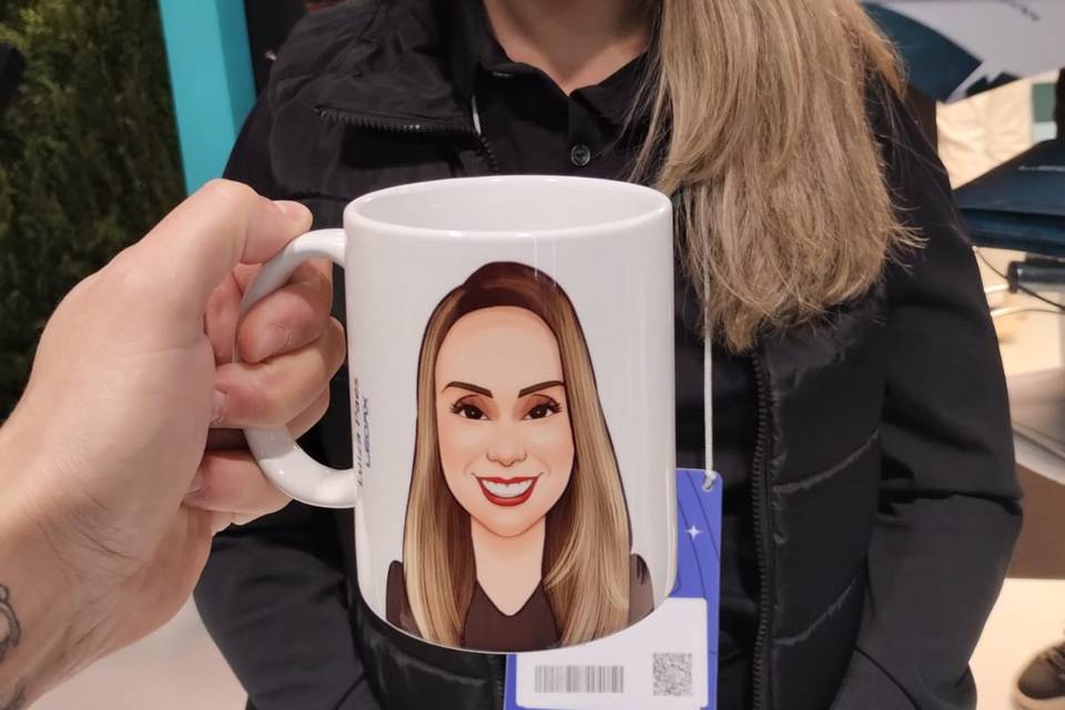 Caricatura em caneca