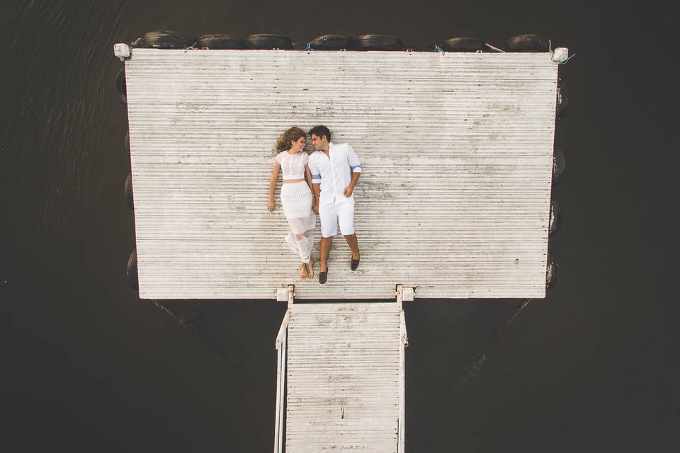 Imagem aérea do casal