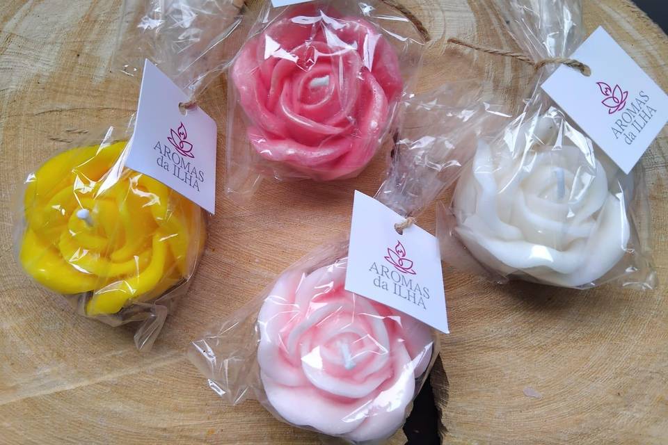 Vela flor rosa
