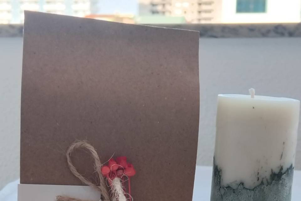 Vela com cimento