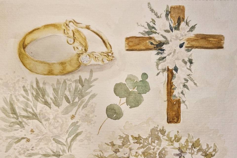 Aquarela de noivos