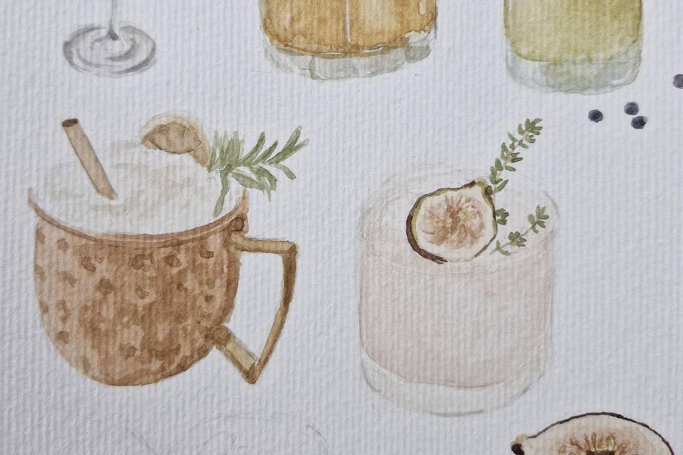 Aquarela de noivos
