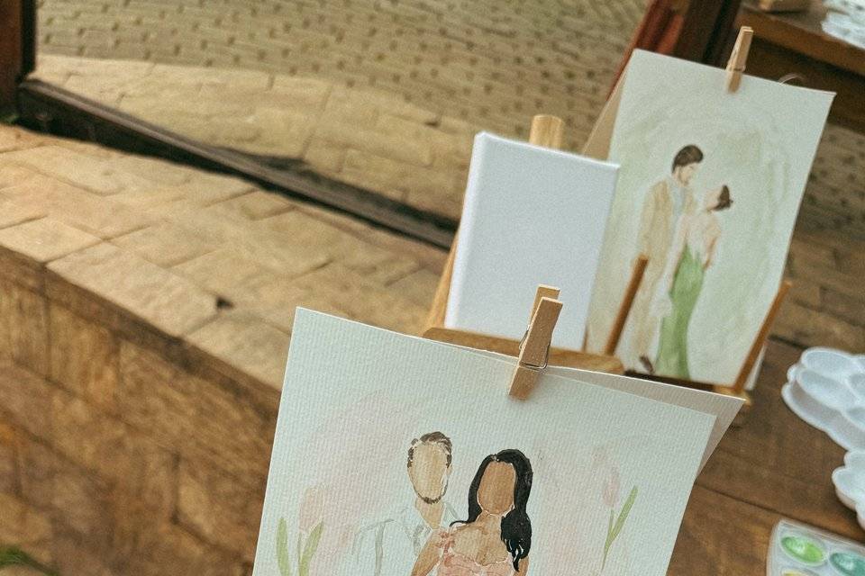 Aquarela de noivos
