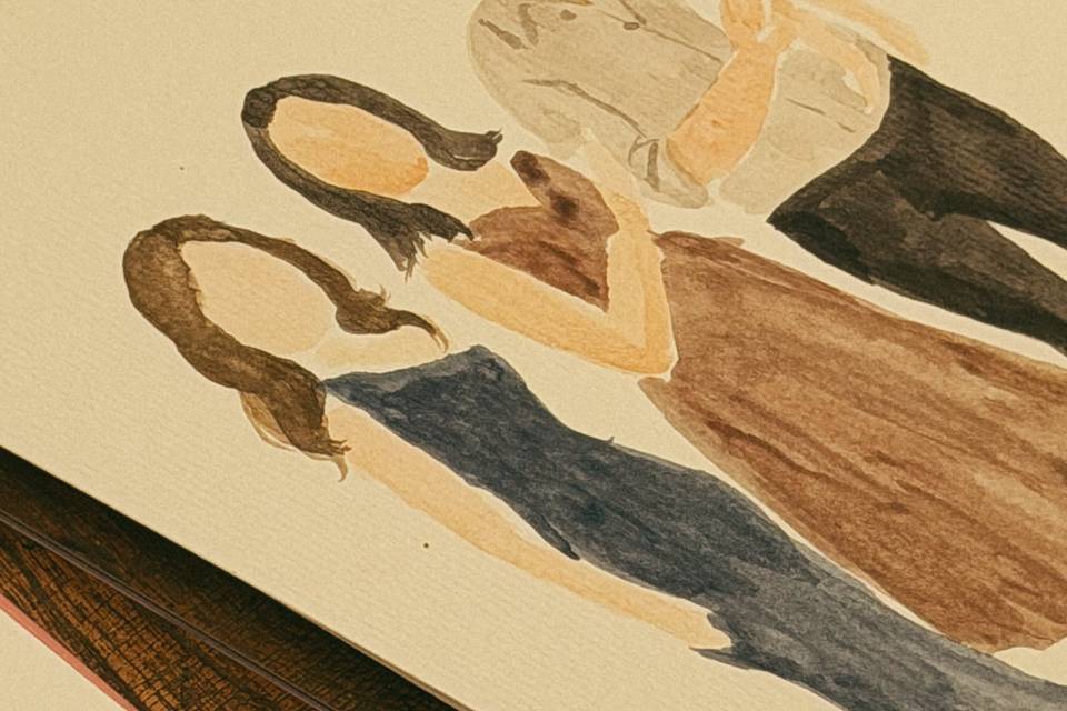 Aquarela de noivos