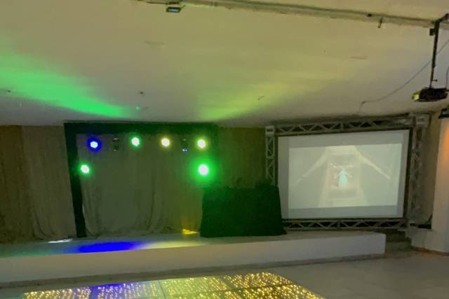 Dj tela de projeção e pista Pa